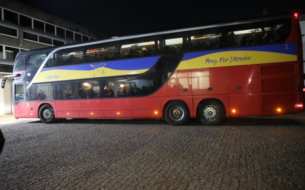 primeiro grupo de refugiados ucranianos, acolhi...