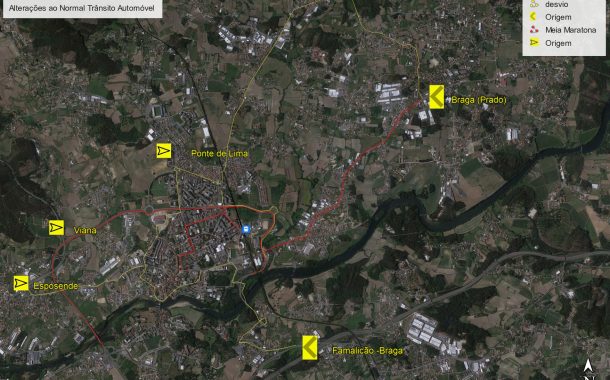 alterações ao trânsito automóvel devido à meia ...