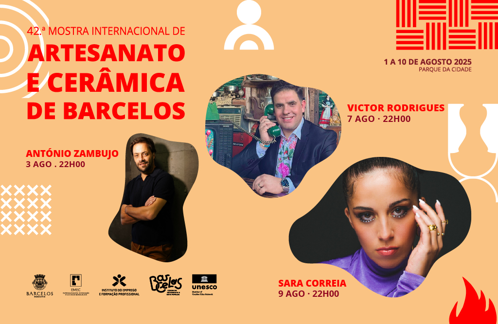 António Zambujo e Sara Correia em destaque no programa musical da 42.ª Mostra Internacional de Artesanato e Cerâmica de Barcelos